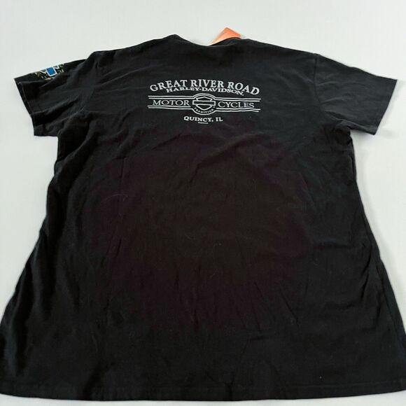 Harley-Davidson Motorcyles Womens XL US Marine Corps Black Graphic Tee Shirt Top - Picture 16 of 16